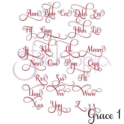 Grace Embroidery Font 1 5 6 7 11 Formats Etsy Lettering Alphabet