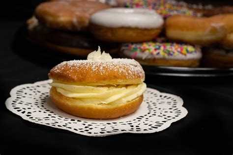 Raised Cream Filled Puff Donuts Prantls Bakery
