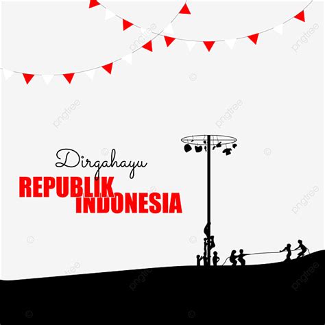 Indonesia Panjat Pinang Silueta 17 Agustus Día De La Independencia Png