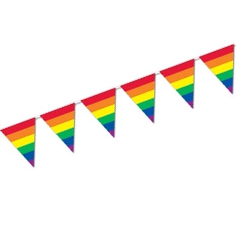 prideoutlet party gear gay pride large 30ft rainbow flag pennants streamer