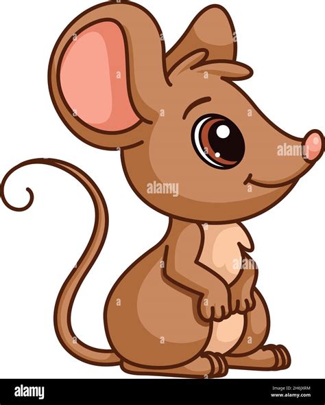 Cute Mouse Cartoon Rat Character Smiling Animal Stock Vector Image