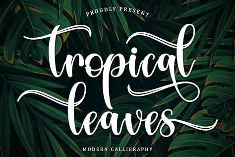 Tropical Leaves Free Fonts Script And Handwritten Fonts