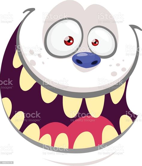 Cartoon Monster Troll Face Isolated On White Vector Halloween White