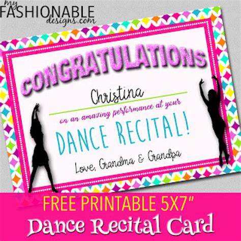 Free Printable Dance Recital Cards Printable Templates