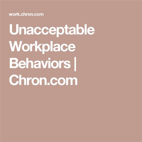 Unacceptable Workplace Behaviors Workplace Behavior Company Code Of
