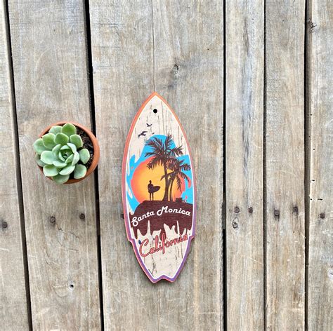 Personalized Mini Wooden Surfboard Wall Decor Ready To Hang Etsy