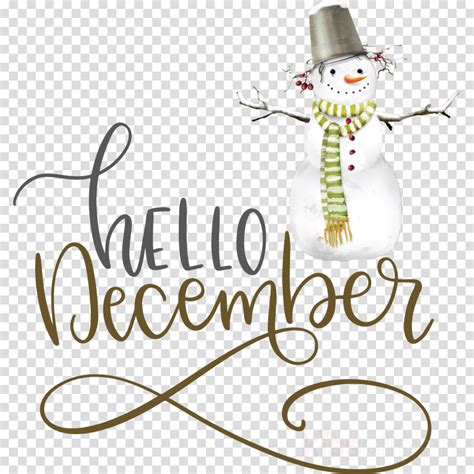 Hello December Winter December Clipart Christmas Day Christmas Tree