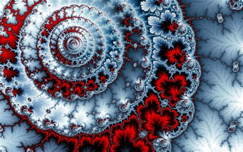 Gray And Red Abstract Illustration Spiral Abstract Fractal Hd