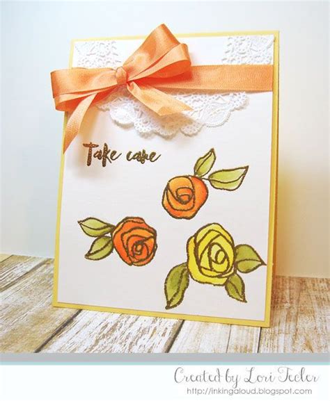 Take Care Card Designed By Lori Teclerinking Aloud Stamps From Altenew