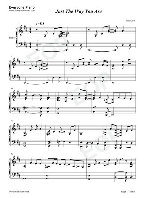 Oh, you know, you know, you know. Just the Way You Are-Billy Joel Stave Preview