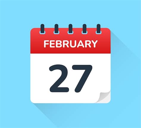 Premium Vector February 27 Vector Flat Design Of Daily Calendar Icon
