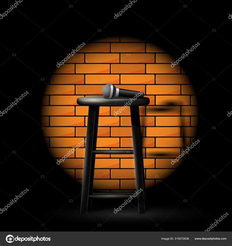 Stand Up Comedy Show Microphone On Stool In Ray Of Spotlight Stock Vector Image By ©lumumba