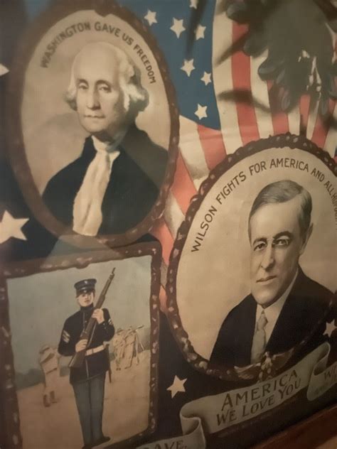 Antique 1917 Wwi America We Love You Poster Woodrow Wilson Eg Renesch