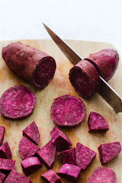 The foliage shapes vary as well to extremely lacy to more broad. Purple Sweet Potato Muffins - Flora & Vino