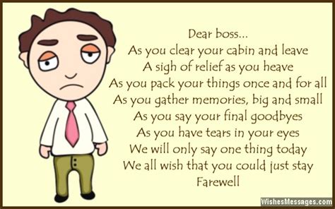 Farewell Poems For Boss Goodbye Poems