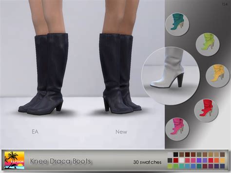 Knee Draca Boots Boots Sims 4 Sims 4 Clothing