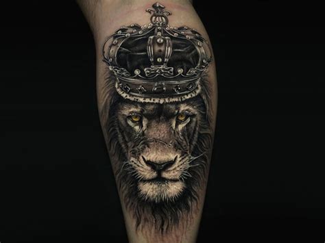 Lion With Crown Tattoo Drawing