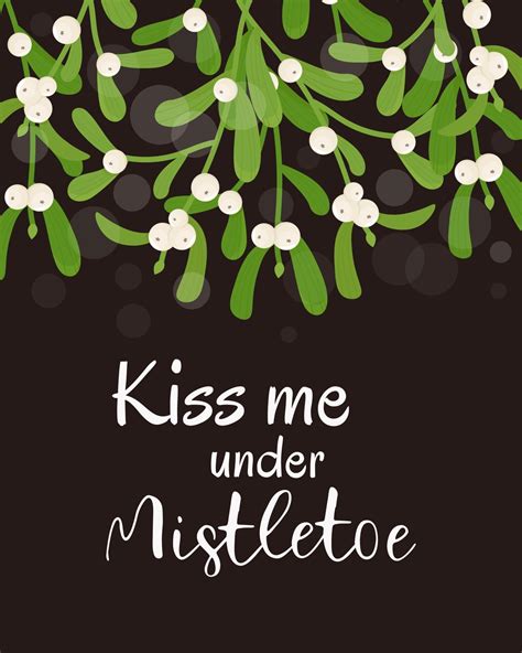 kiss me under mistletoe christmas greeting card vector illustration 3017423 vector art at vecteezy