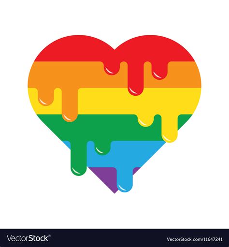 rainbow flag lgbt symbol on heart royalty free vector image