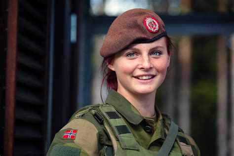 Wallpaper Redhead Portrait Soldier Norway Flag Staff Army
