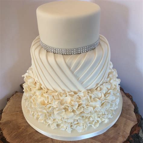 3 Tier Ruffle Cake Wedding Anniversary Cakes Cheese Wedding Cake