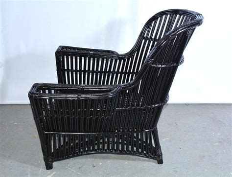 Old armchair chaise longue with armrests rattan wicker wood rotin osier vintage. Antique Stick Wicker Chaise Lounge and Matching Chair For ...