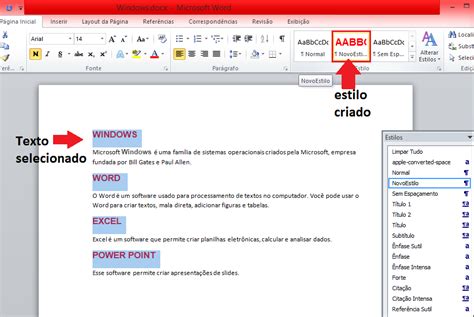 Para Que Serve Os Estilos No Word