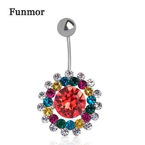 Buy Funmor Rhinestone Crystal Nombril Navel Piercings