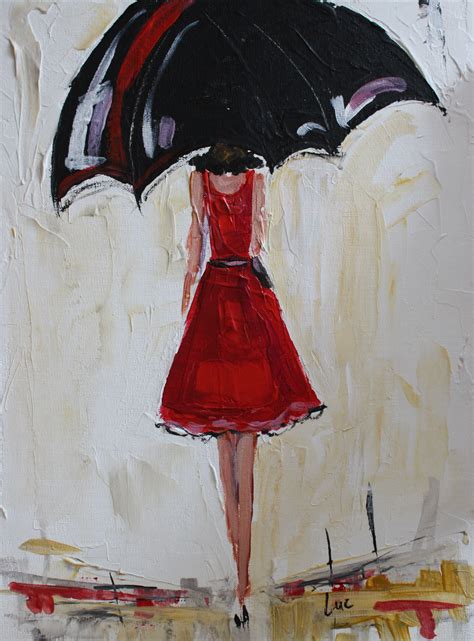 Buy A Custom Made Umbrella Girl In Red Acrylic Painting Made To Order