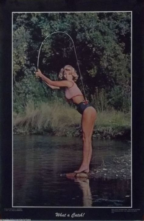 what a catch 23x35 70 s pin up girl poster vintage 1977 etsy