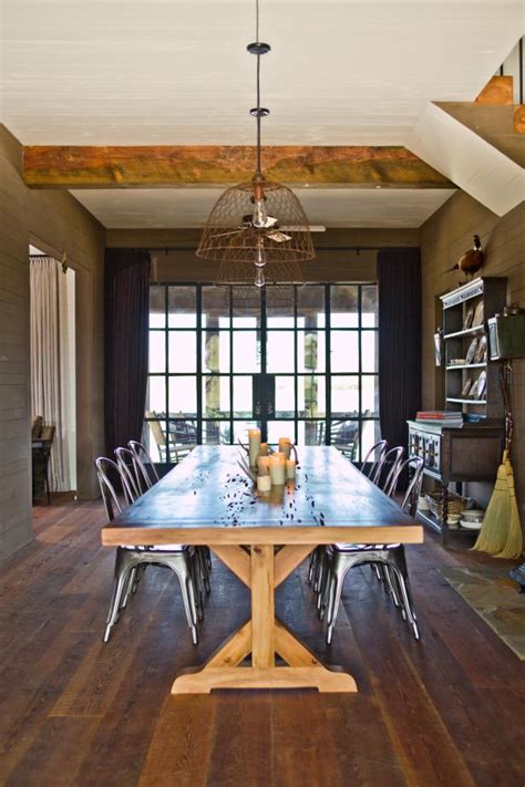Call the fine furniture specialists from carrocel today. Industrial Farmhouse Dining Room With Wooden Table | HGTV
