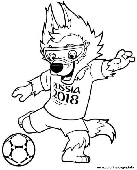 fifa world cup 2018 mascot zabivaka coloring page printable
