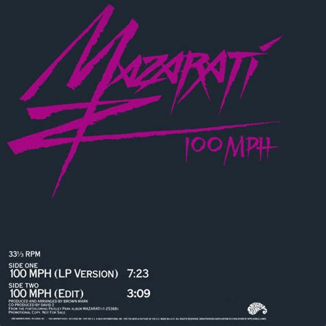 Mazarati 100 Mph 1985 Vinyl Discogs