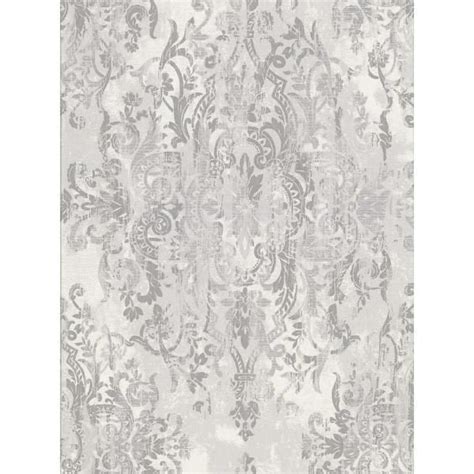 Brewster Shirley Grey Distressed Damask Wallpaper 2909 Sh 13005 The