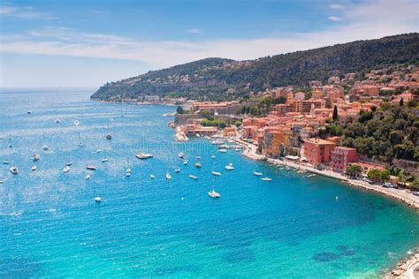 Panoramic View Of Villefranche Sur Mer French Riviera France Stock