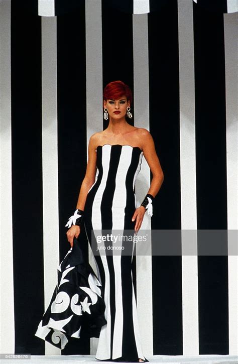 Canadian Supermodel Linda Evangelista Wears A Black And White News