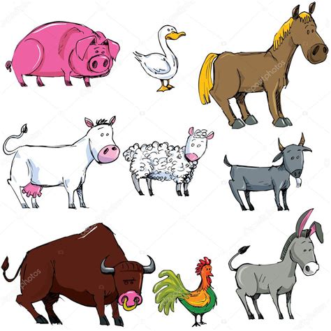 Cartoon Set Of Farm Animals Stock Illustration By ©antonbrand 8055095