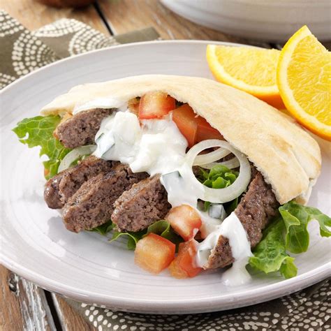 All of the ground with foods (eg ground with lamb & rice) are good, as well as chicken. Ground Beef Gyros Recipe | Taste of Home