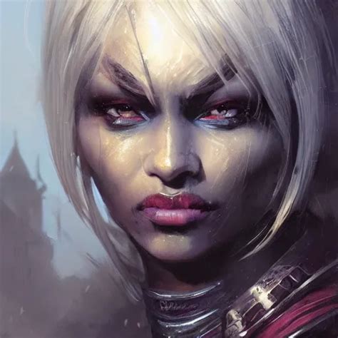 Closeup Portrait Of A Drow Warrior Dungeons And Stable Diffusion