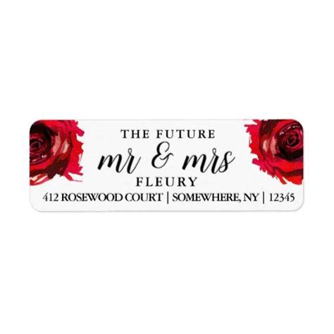 The Future Mr And Mrs Return Address Labels Rose Zazzle Wedding