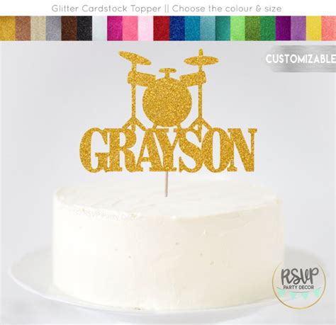 Custom Drums Cake Topper Music Party Decorations Rockstar Etsy