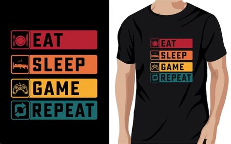 Premium Vector Eat Sleep Game Repeat Gaming T Shirt Design Vector