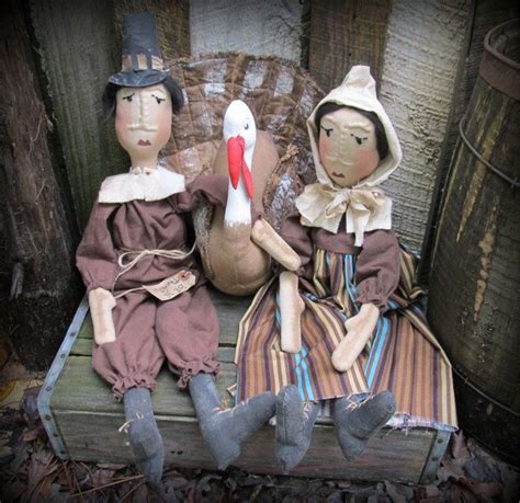 Primitive Pilgrim Doll Set Thanksgiving Decor By Georgiaroadprims 68
