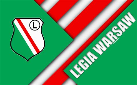 Legia warszawa brought to you by: Download wallpapers Legia Warsaw FC, 4k, logo, material design, Polish football club, green red ...