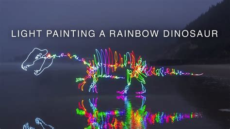 Light Painting A Rainbow Dinosaur Youtube