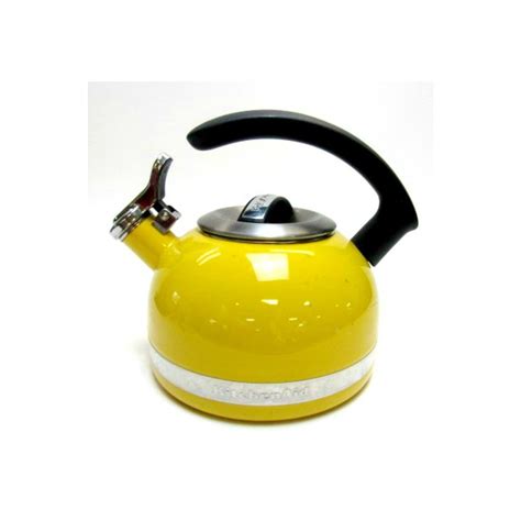 Fill the container with half a cup of vinegar and half water and. Vintage Yellow Whistling Enamel Tea Kettle by Kitchenaid ...