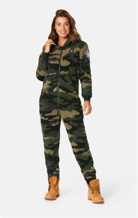 Teddy Love Fleece Jumpsuit Army Camo In 2021 Camouflage Fashion Camo