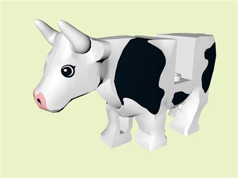 3d Lego Farm Cow Model Turbosquid 1195916