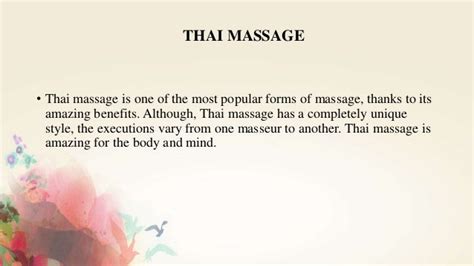 The Amazing Benefits Of Thai Massage