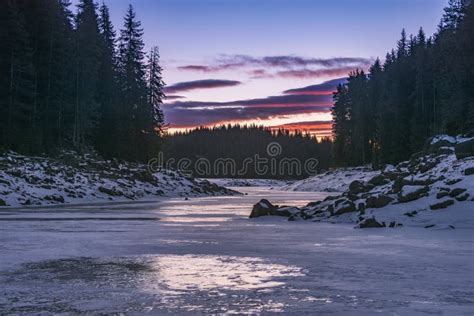 Winter Nature Snowy Icy Lake Shore In Mountains Scenic Winter